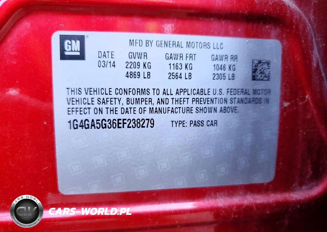 2014 Buick Lacrosse VIN:1G4GA5G36EF238279 - 12