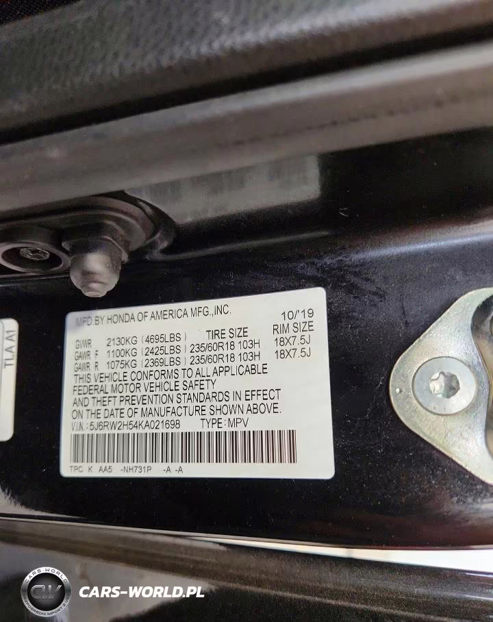 2019 Honda Cr-V Ex VIN:5J6RW2H54KA021698 - 13