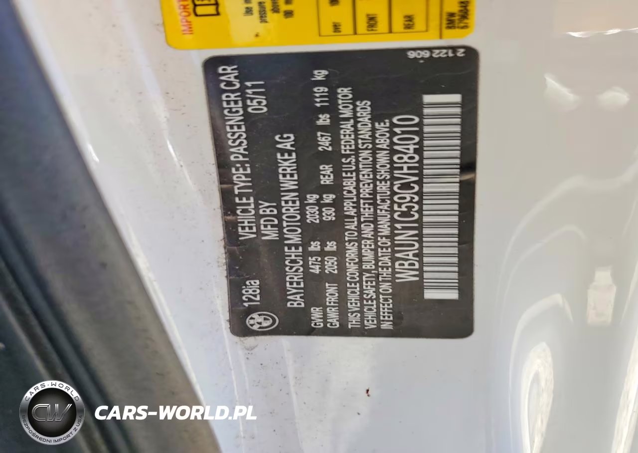 2012 BMW 128 I VIN:WBAUN1C59CVH84010 - 12