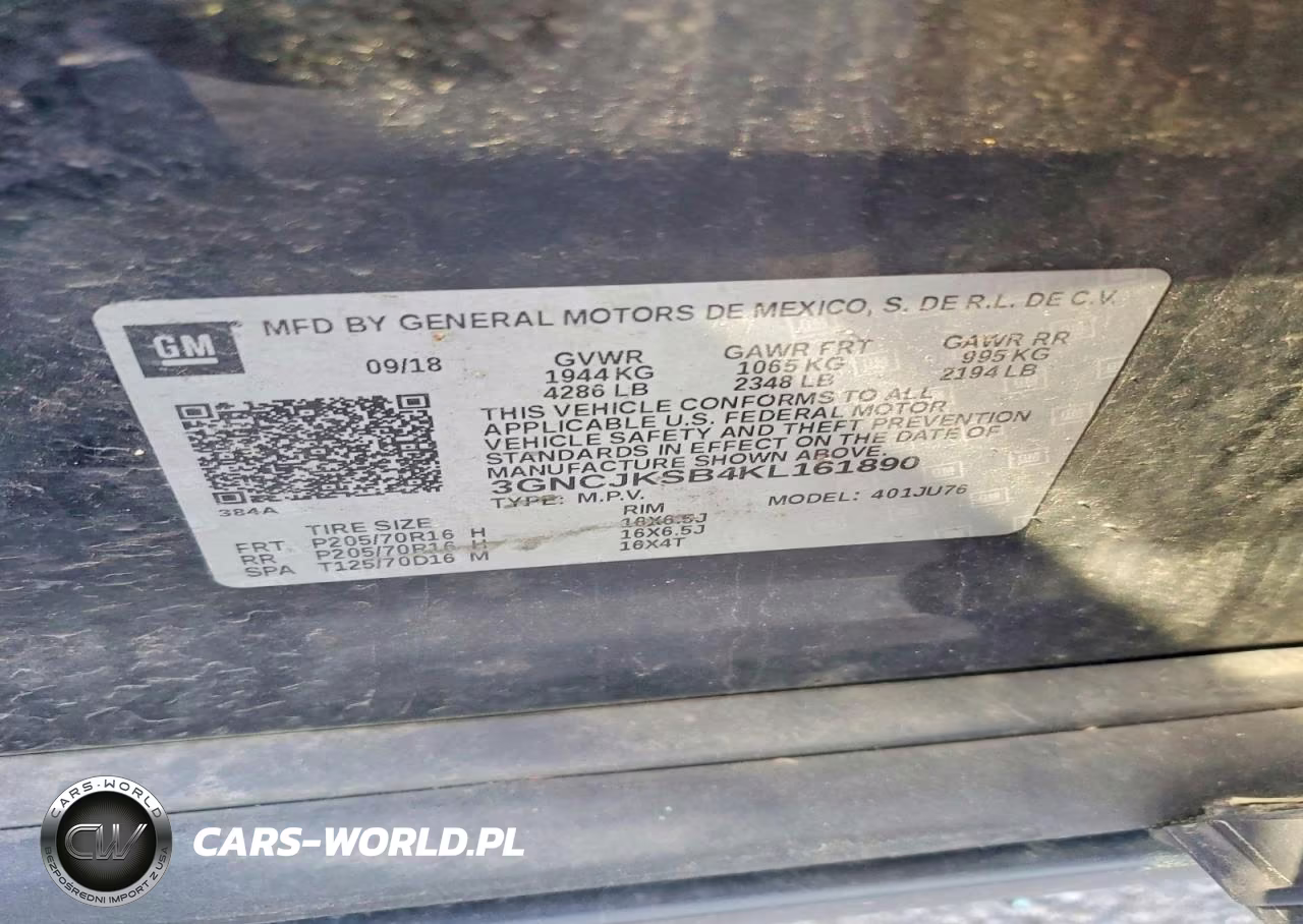 2019 Chevrolet Trax Ls VIN:3GNCJKSB4KL161890 - 13