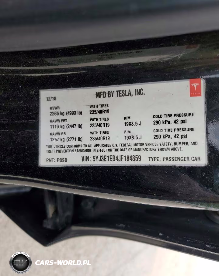 2018 Tesla Model 3 VIN:5YJ3E1EB4JF184859 - 12