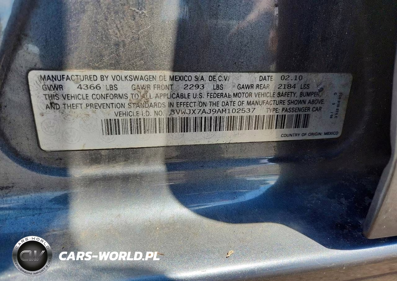 2010 Volkswagen Jetta S VIN:3VWJX7AJ9AM102537 - 12
