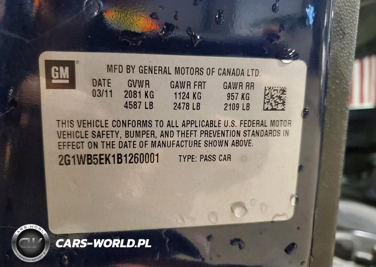 2011 Chevrolet Impala Lt VIN:2G1WB5EK1B1260001 - 12