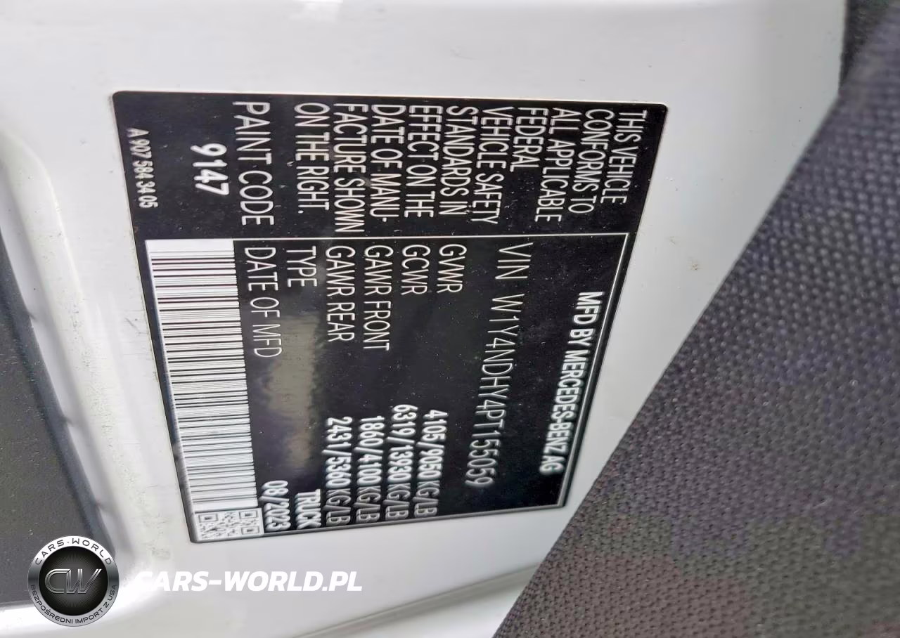 2023 Mercedes Benz Sprinter 2500 Delivery Van VIN:W1Y4NDHY4PT155059 - 13