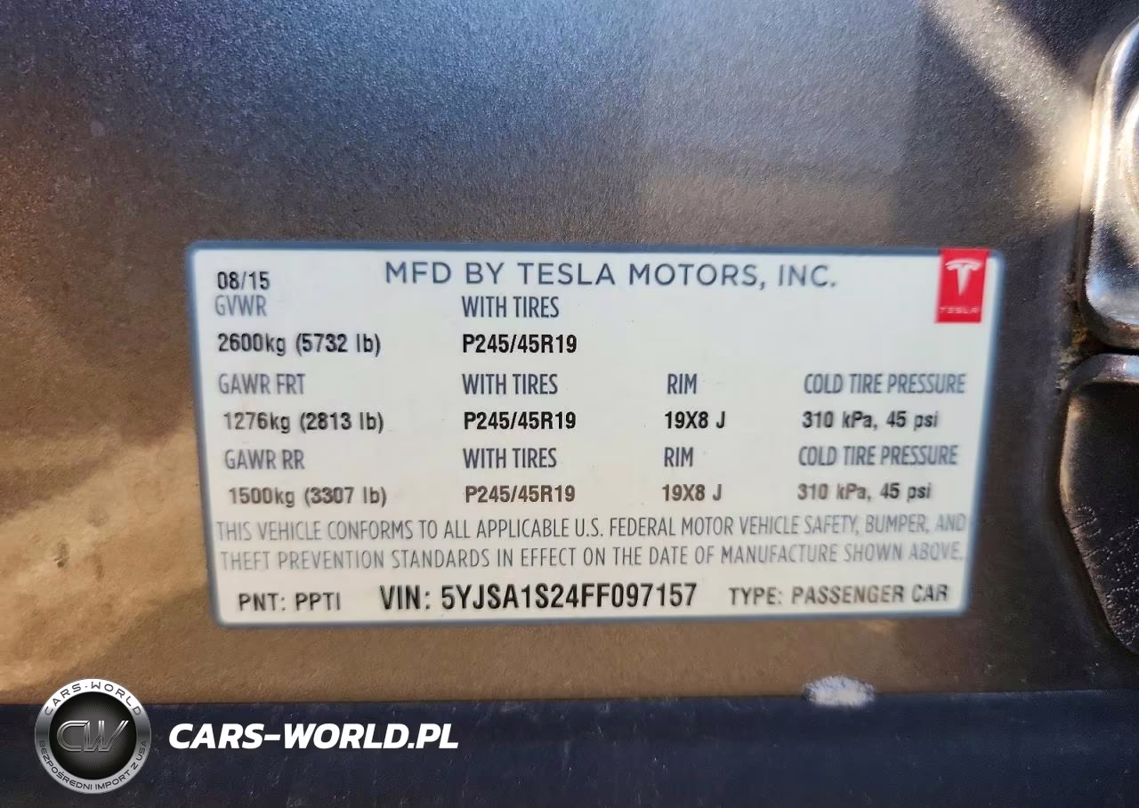 2015 Tesla Model S 70D VIN:5YJSA1S24FF097157 - 12