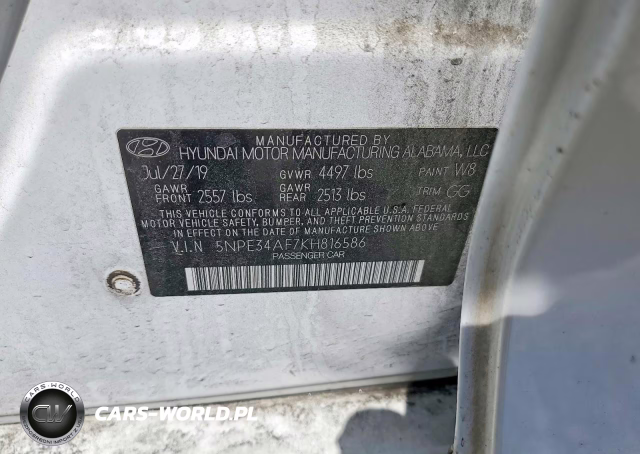 2019 Hyundai Sonata Sel VIN:5NPE34AF7KH816586 - 12