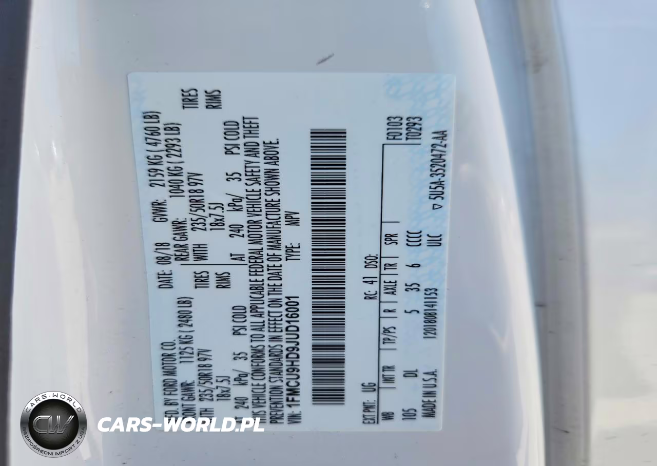 2018 Ford Escape Sel VIN:1FMCU9HD9JUD16001 - 13