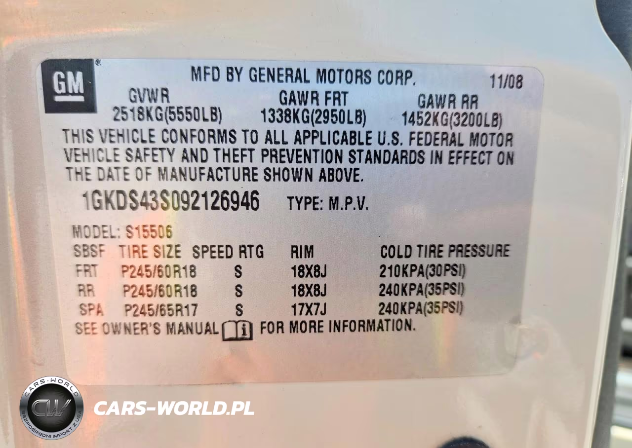 2009 GMC Envoy Slt VIN:1GKDS43S092126946 - 13