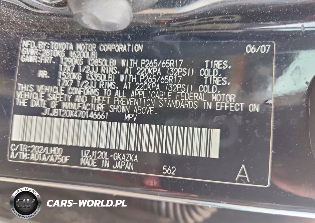 2007 Lexus Gx 470 VIN:JTJBT20X470146661 - 13
