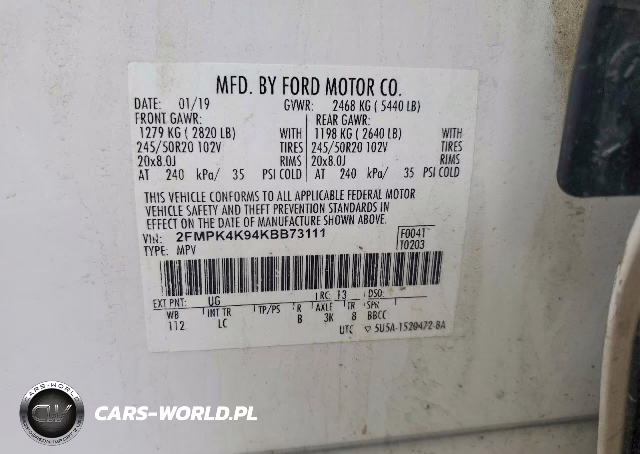 2019 Ford Edge Titanium VIN:2FMPK4K94KBB73111 - 14