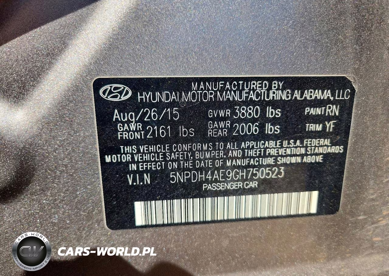 2016 Hyundai Elantra Se VIN:5NPDH4AE9GH750523 - 12