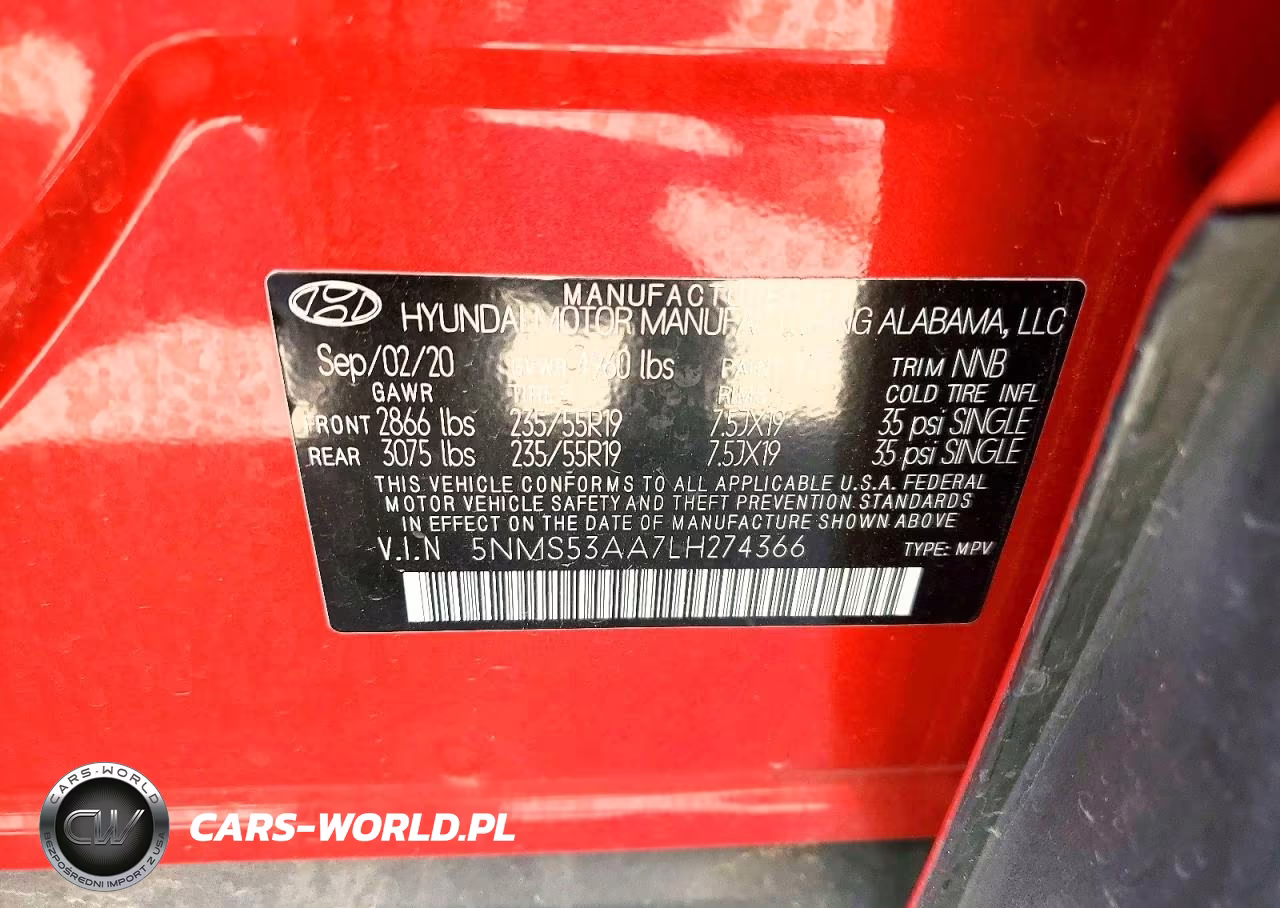 2020 Hyundai Santa Fe Limited 2.0T VIN:5NMS53AA7LH274366 - 13
