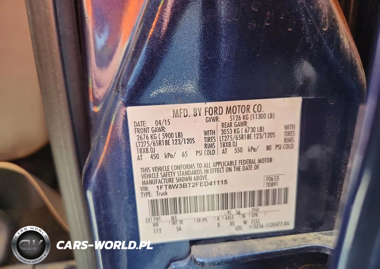 2015 Ford F350 Super Duty VIN:1FT8W3BT2FED41115 - 12