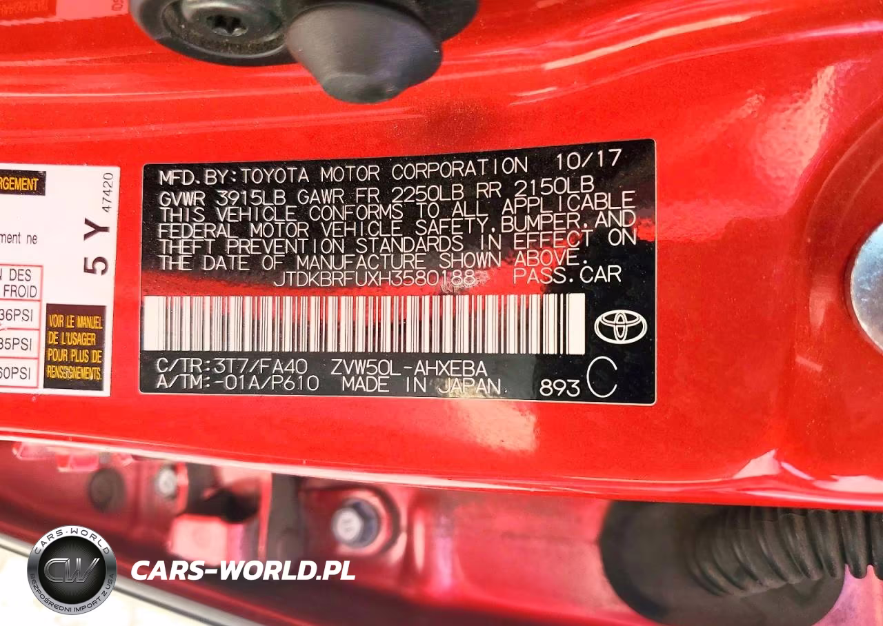 2017 Toyota Prius Two VIN:JTDKBRFUXH3580188 - 12