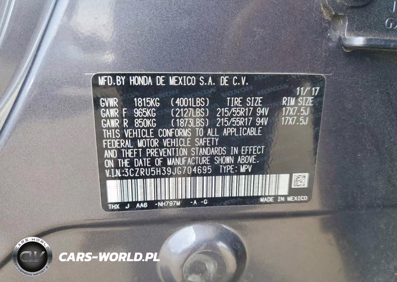 2018 Honda Hr-V Lx VIN:3CZRU5H39JG704695 - 13