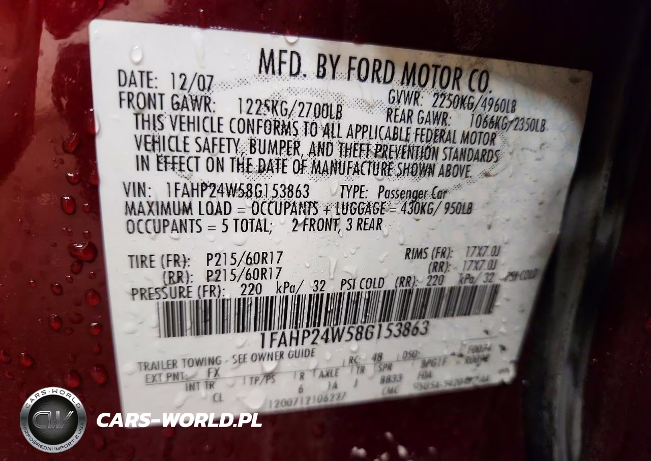 2008 Ford Taurus Sel VIN:1FAHP24W58G153863 - 12