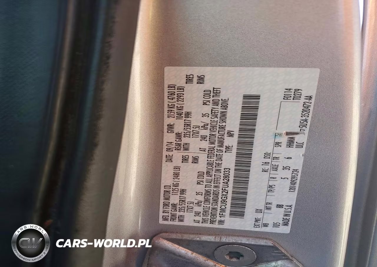 2015 Ford Escape Se VIN:1FMCU9GX2FUA28033 - 12