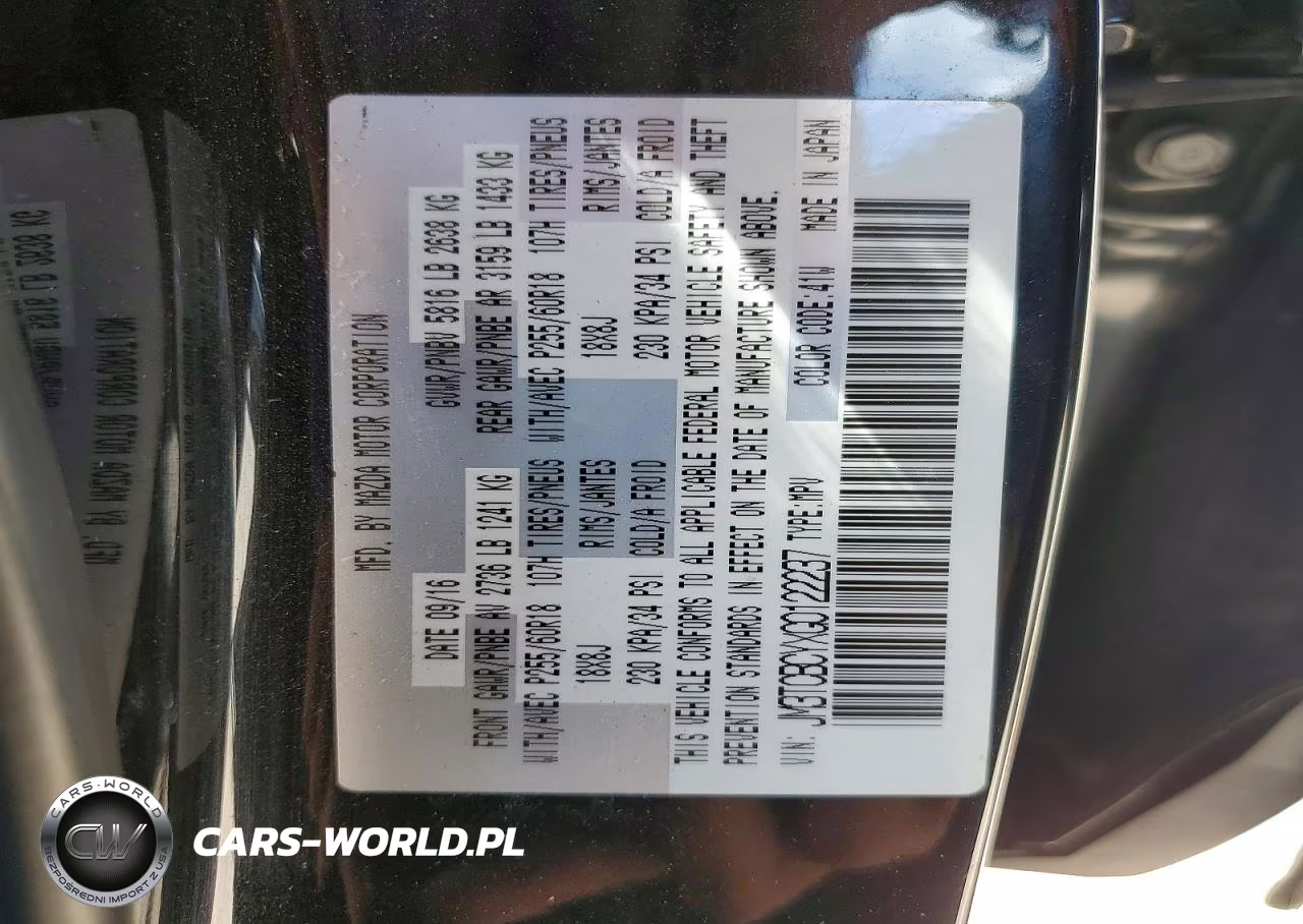 2016 Mazda Cx-9 Touring VIN:JM3TCBCYXG0122237 - 14