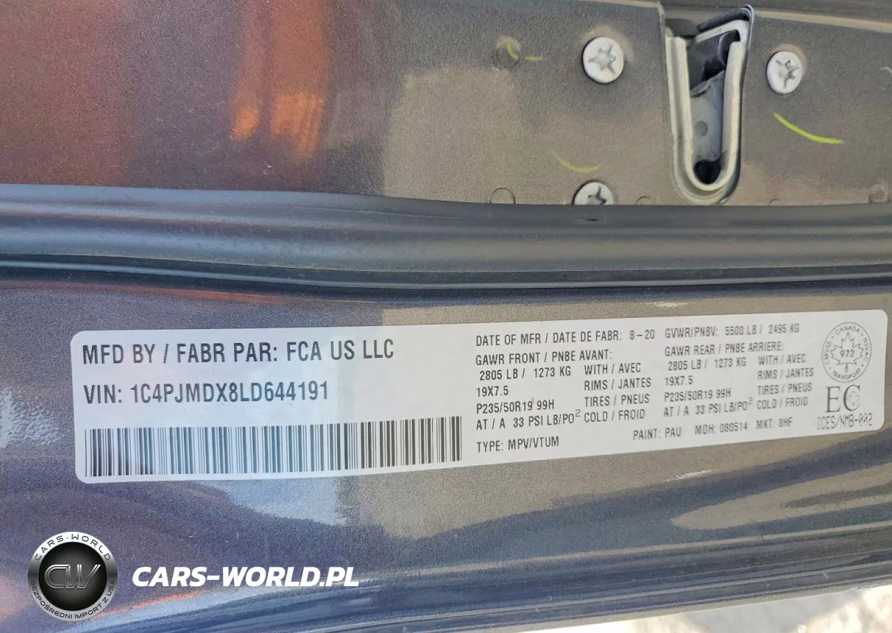 2020 Jeep Cherokee VIN:1C4PJMDX8LD644191 - 12