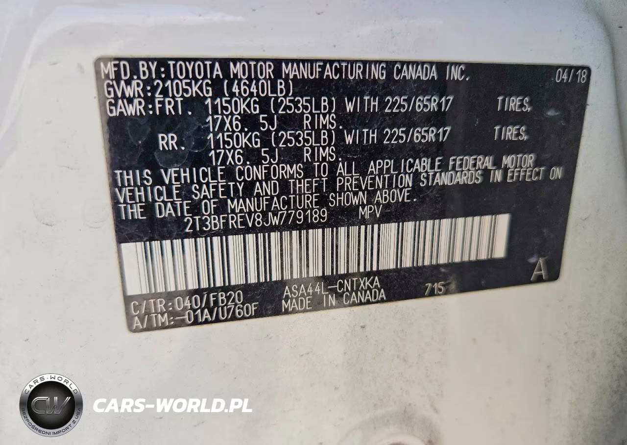 2018 Toyota Rav4 Le VIN:2T3BFREV8JW779189 - 12