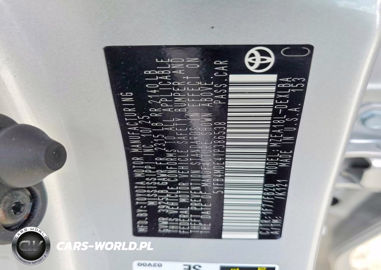 2026 Toyota Corolla Le VIN:5YFB4MDE4TP386538 - 12