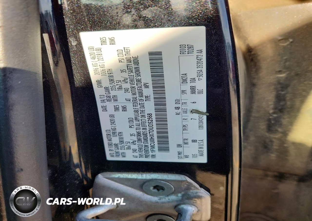 2013 Ford Escape Sel VIN:1FMCU0HX7DUD52568 - 13