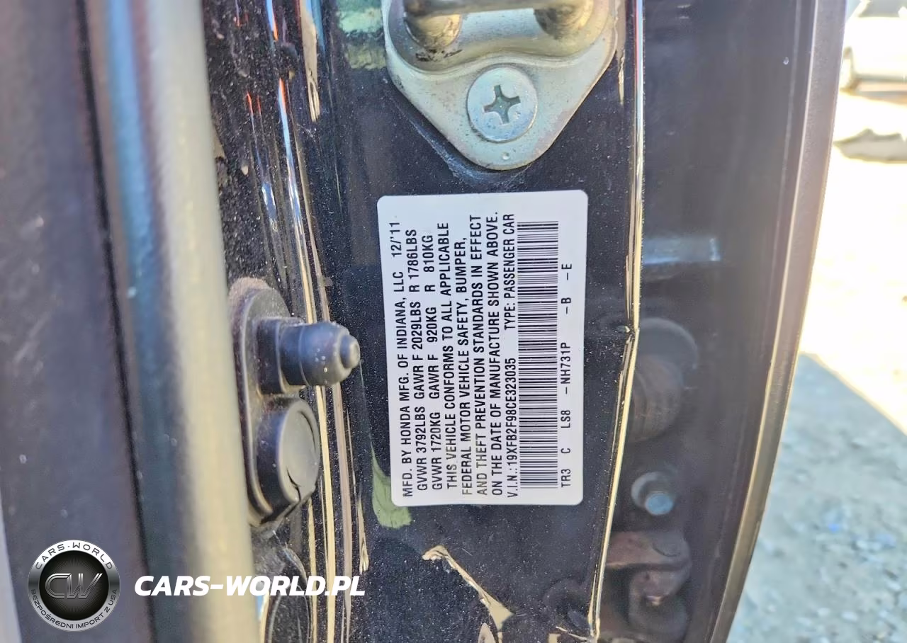 2012 Honda Civic Exl VIN:19XFB2F98CE323035 - 12