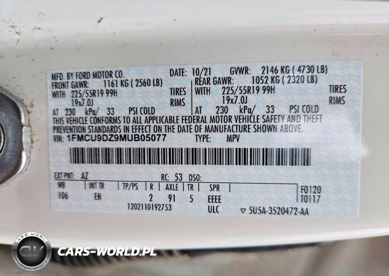 2021 Ford Escape Titanium VIN:1FMCU9DZ9MUB05077 - 13