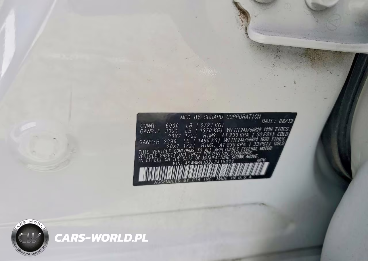 2020 Subaru Ascent Limited VIN:4S4WMAJD2L3415311 - 13