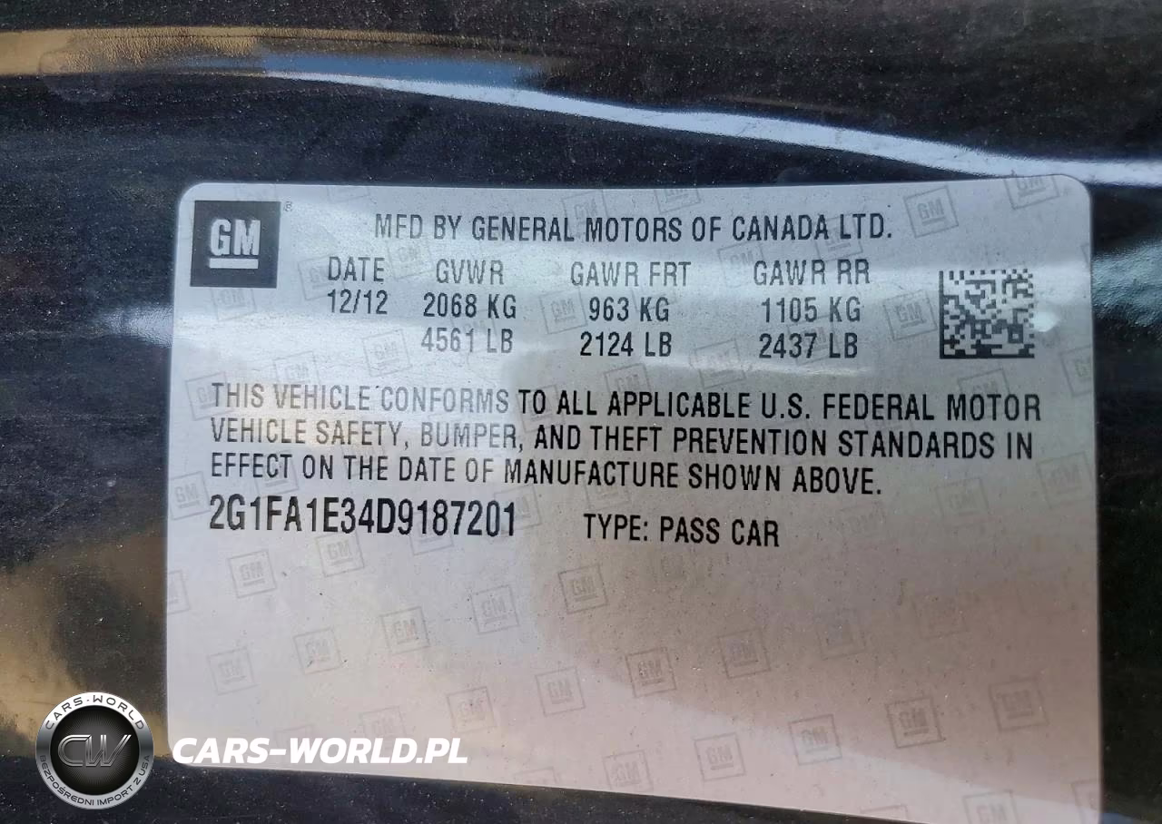 2013 Chevrolet Camaro Ls VIN:2G1FA1E34D9187201 - 12