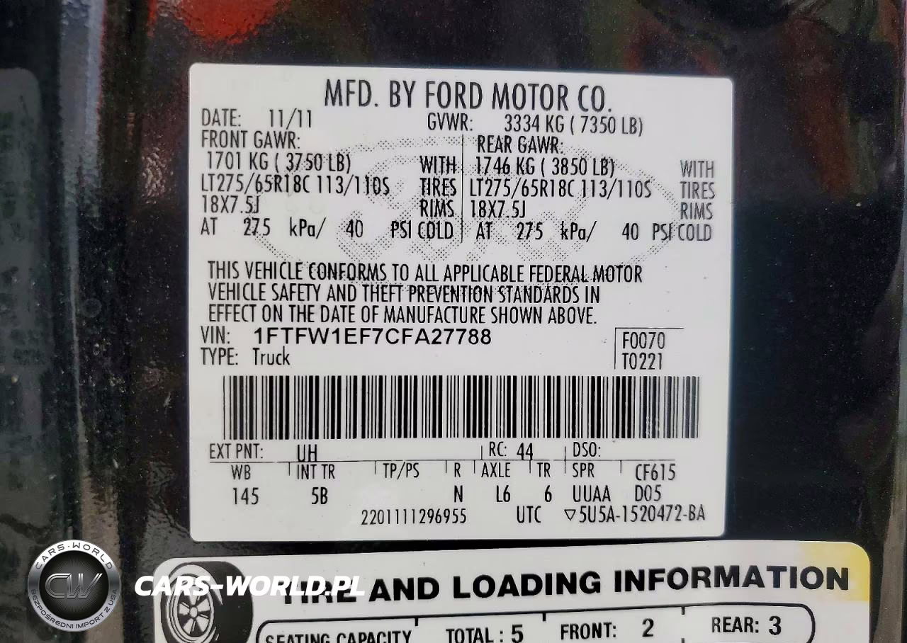 2012 Ford F150 Supercrew VIN:1FTFW1EF7CFA27788 - 12