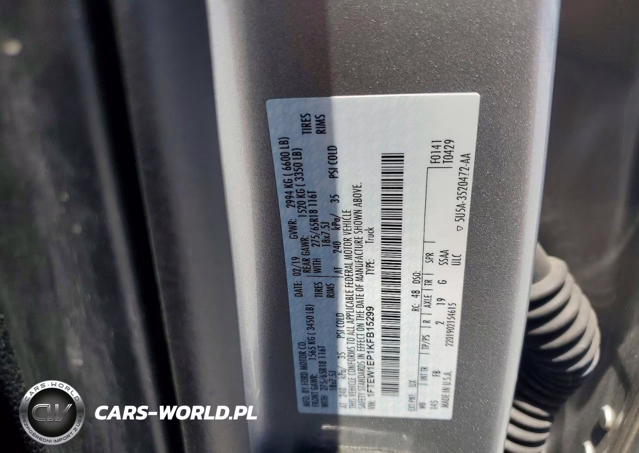 2019 Ford F150 Supercrew VIN:1FTEW1EP1KFB15299 - 12