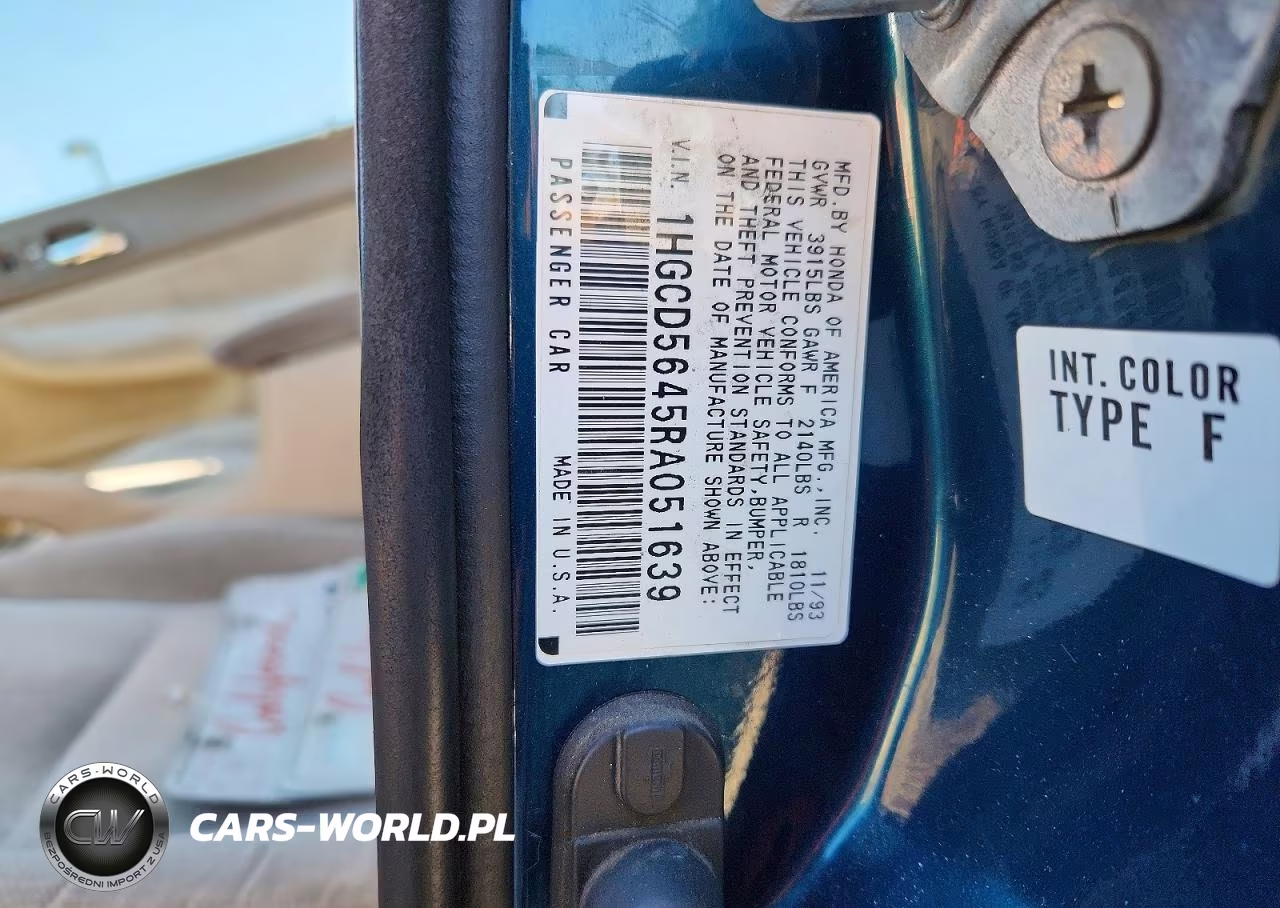 1994 Honda Accord Lx VIN:1HGCD5645RA051639 - 12