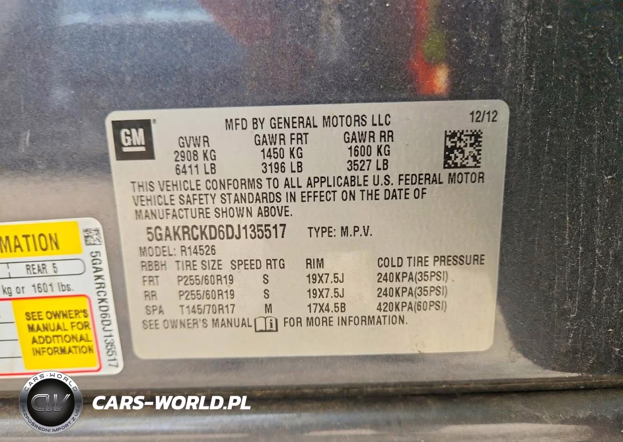 2013 Buick Enclave VIN:5GAKRCKD6DJ135517 - 13