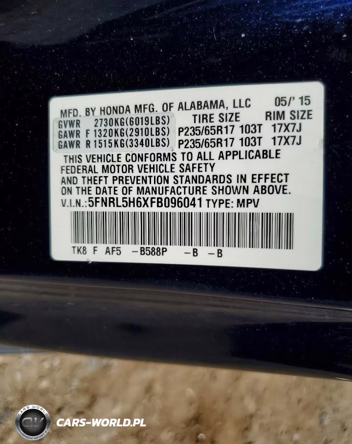 2015 Honda Odyssey Exl VIN:5FNRL5H6XFB096041 - 13