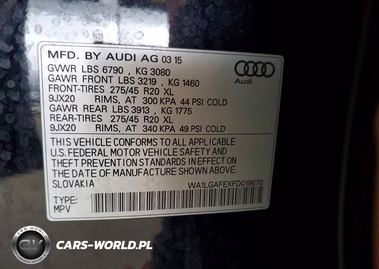 2015 Audi Q7 Premium Plus VIN:WA1LGAFEXFD019670 - 14
