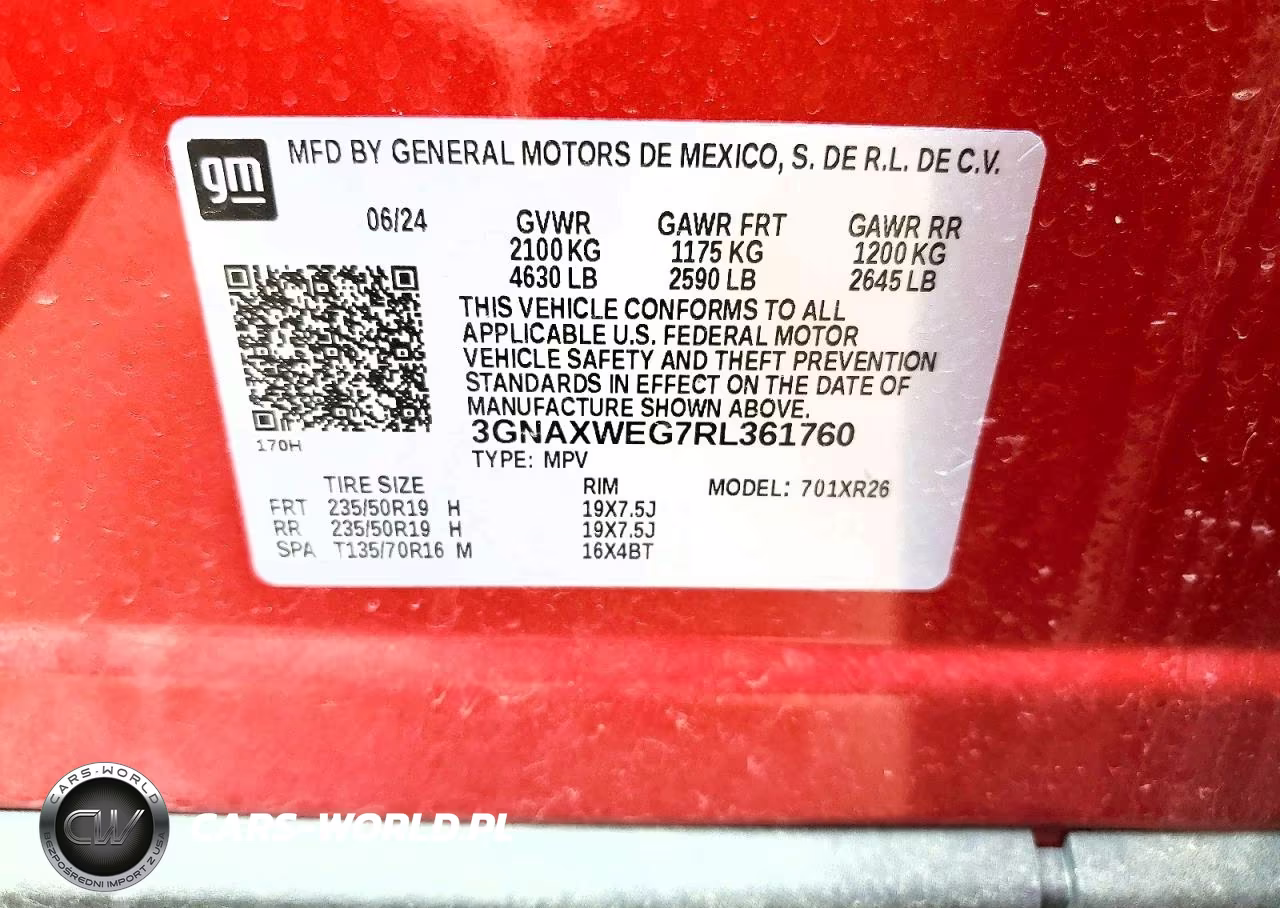 2024 Chevrolet Equinox Rs VIN:3GNAXWEG7RL361760 - 13