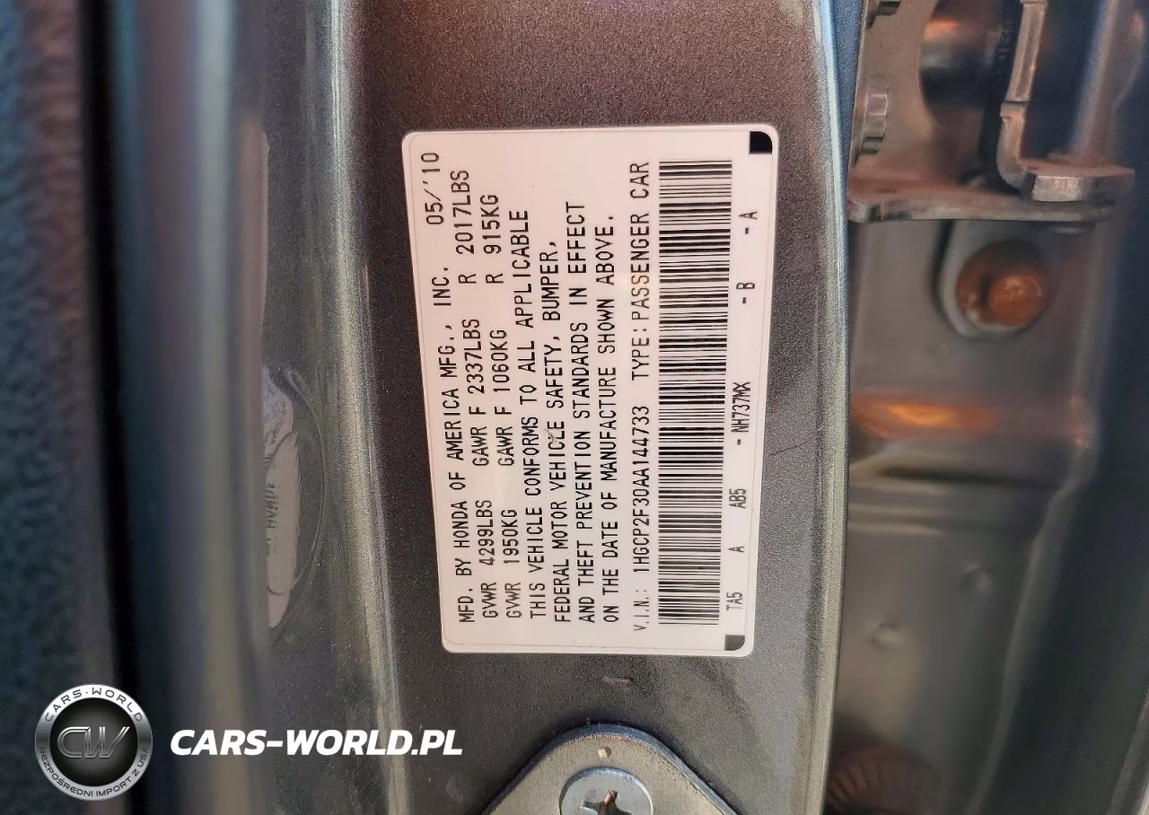 2010 Honda Accord Lx VIN:1HGCP2F30AA144733 - 12