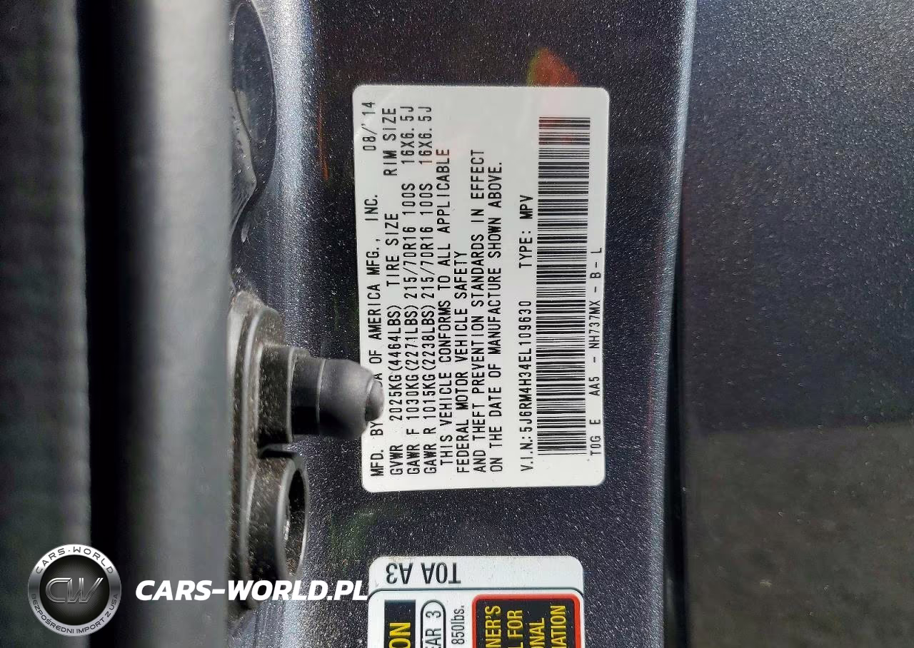 2014 Honda Cr-V Lx VIN:5J6RM4H34EL109630 - 12
