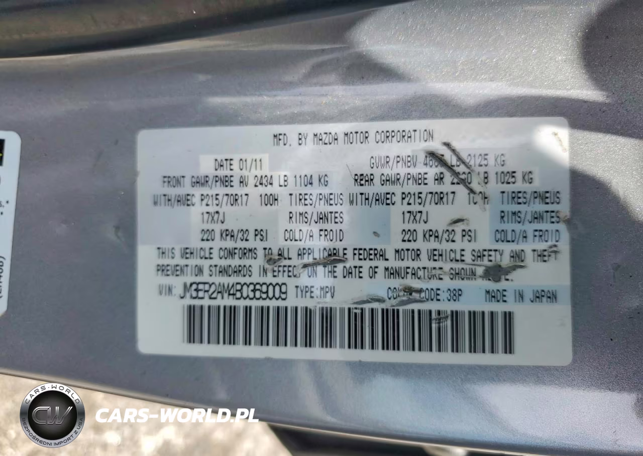 2011 Mazda Cx-7 VIN:JM3ER2AM4B0369009 - 13