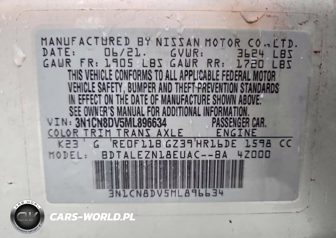 2021 Nissan Versa S VIN:3N1CN8DV5ML896634 - 13