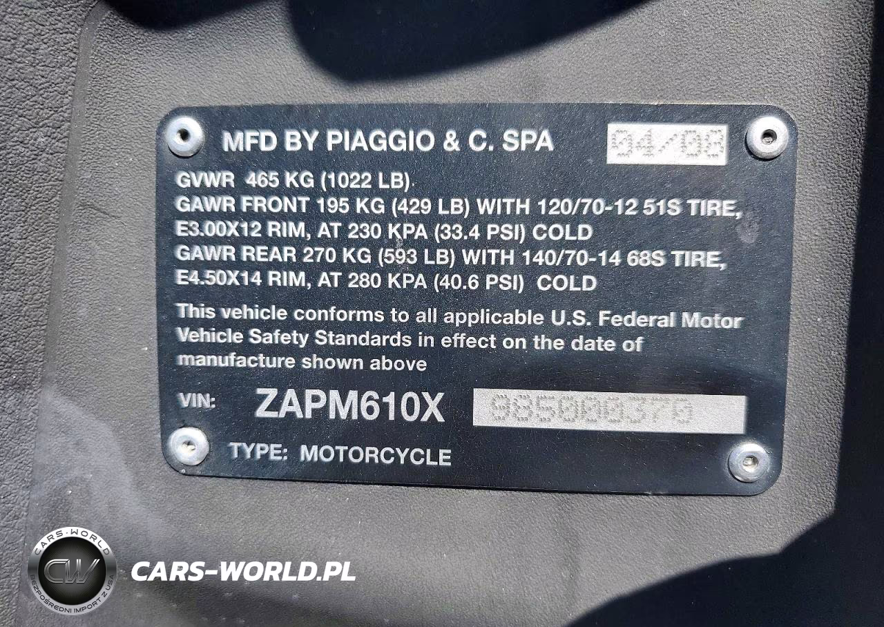 2008 Piaggio Mp3 500 VIN:ZAPM610X985000370 - 9