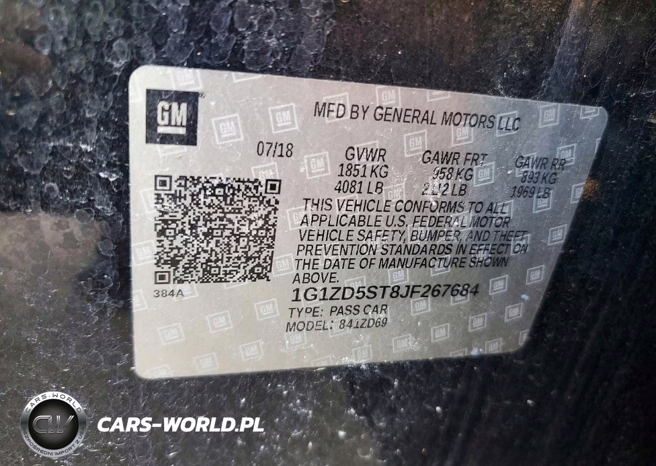 2018 Chevrolet Malibu Lt VIN:1G1ZD5ST8JF267684 - 12