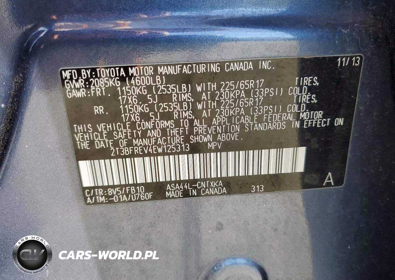 2014 Toyota Rav4 Le VIN:2T3BFREV4EW125313 - 13