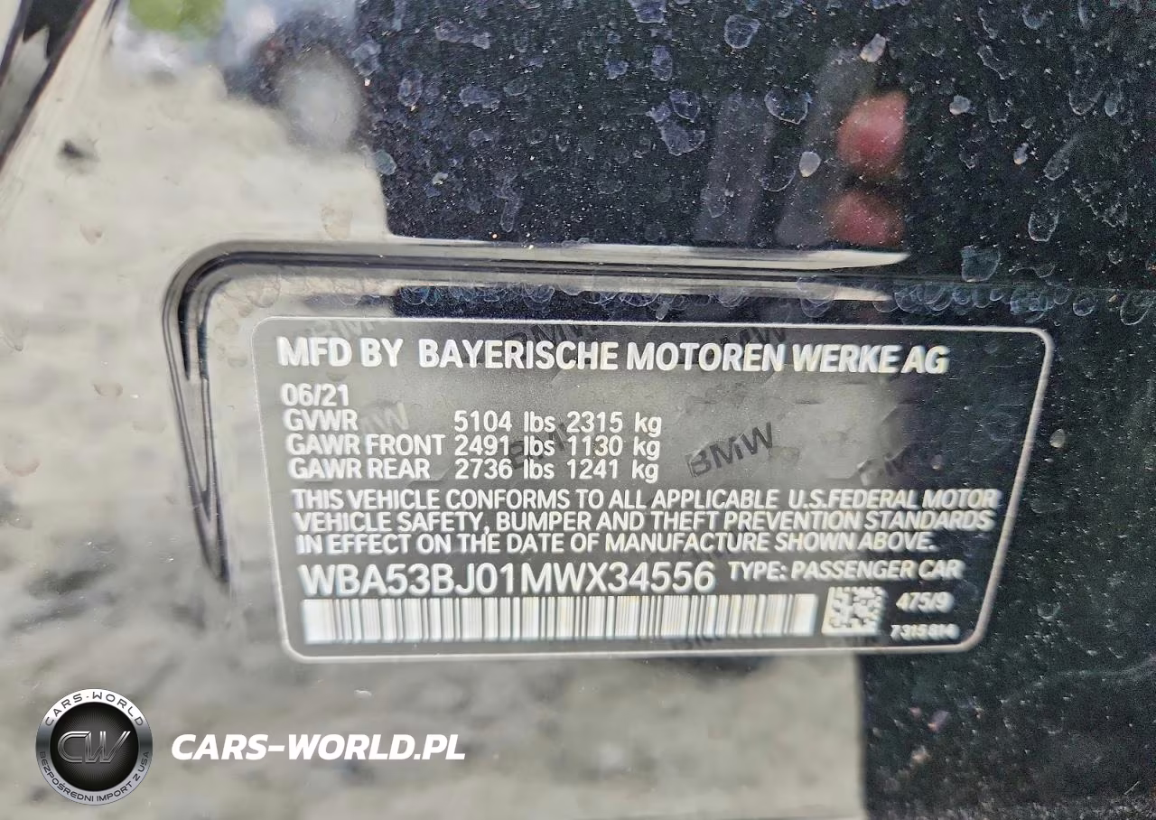 2021 BMW 540 I VIN:WBA53BJ01MWX34556 - 12