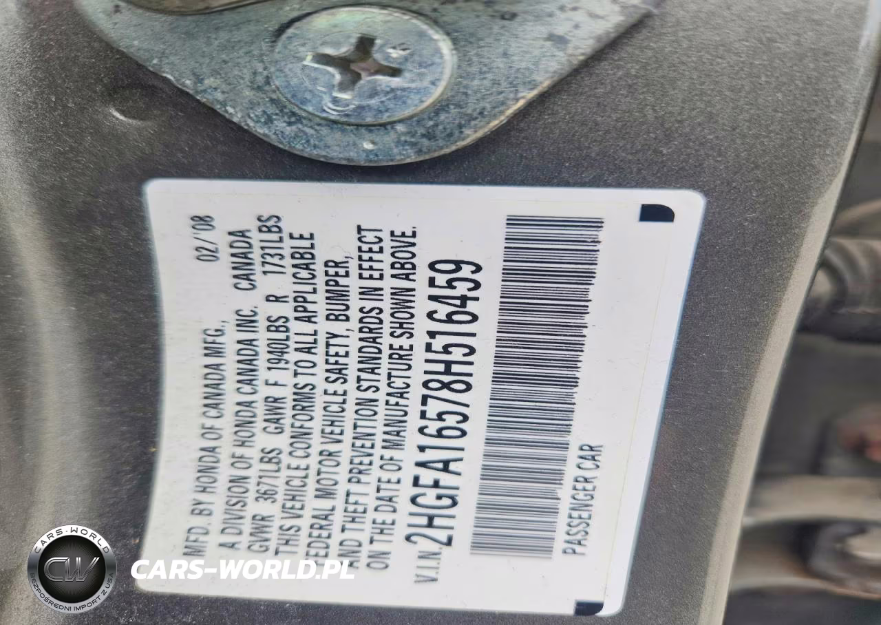 2008 Honda Civic Lx VIN:2HGFA16578H516459 - 13