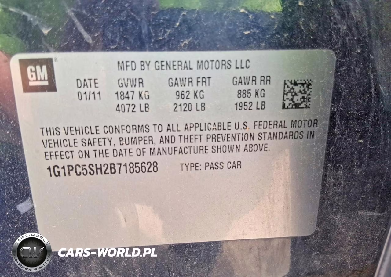 2011 Chevrolet Cruze Ls VIN:1G1PC5SH2B7185628 - 10
