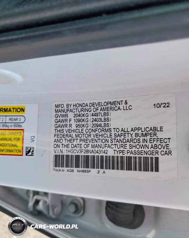 2022 Honda Accord Hybrid Sport VIN:1HGCV3F28NA043142 - 12