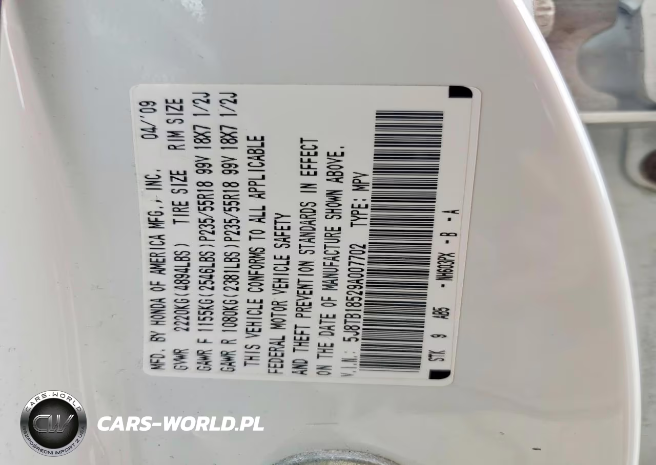 2009 Acura Rdx Technology VIN:5J8TB18529A007702 - 13