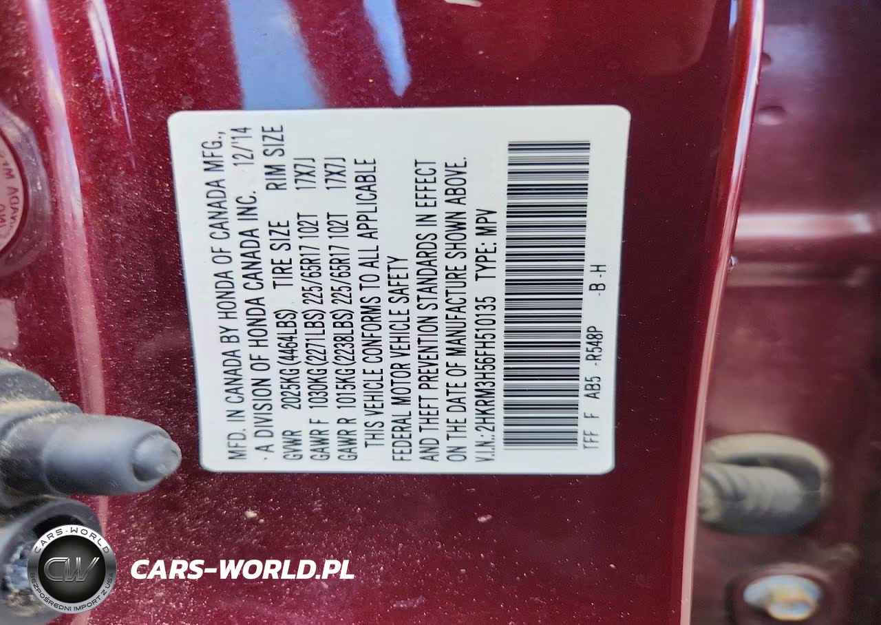2015 Honda Cr-V Ex VIN:2HKRM3H56FH510135 - 13